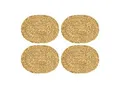Produktbild: HMF Tischset oval geflochten aus Wasserhyazinthe, Platzset abwaschbar 4er Set 40 x 30 cm