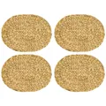 Produktbild: Tischset oval geflochten aus Wasserhyazinthe Platzset abwaschbar | 4er Set | ...