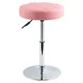 Produktbild: FURWOO Schemel Kunstleder Drehstuhl runder Tisch und Hocker ohne Rückenlehne verdicktes Gitterkissen Homebar Friseursalon (rosa)