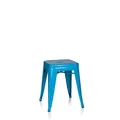 Produktbild: hjh OFFICE 645004 Metall Hocker VANTAGGIO Hellblau Sitzhocker im Industry-Design, stapelbar, niedrig