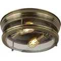 Produktbild: Searchlight - Edinburgh - 2 Licht Badezimmer Flush Deckenleuchte Antik Messing IP44, E27