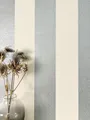 Produktbild: Newroom Tapete Silber Vliestapete Streifen - Streifentapete Streifen Weiß Creme Linien Metallic Glanztapete Glamour Glitzer Glamour inkl. Tapezier-Ratgeber