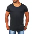 Produktbild: Young & Rich T-Shirt Herren Uni Basic rundhals Ausschnitt vintage Look Unterziehshirt 1702 Rundhalsauschnitt unifarben kurzarm slim fit schwarz M