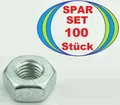 Produktbild: 100 Sechskant Muttern M 10 Gewinde Sechskant Mutter verzinkt DIN 934 Kl. 8, M10