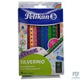 Produktbild: Pelikan Buntstifte-Set Silverino 12-teilig, dreieckig und dick, 12 Farben, Malst