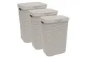 Produktbild: ROTHO Wäschekorb Country Wäschesammler 55l mit Deckel (3er-Set, 3x Wäschebox mit Deckel), Luftzirkulation innerhalb der Wäschebox