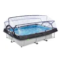 Produktbild: EXIT Toys Soft Grey Pool mit Multifunktionale Abdeckung - 300x200x65cm - Rechteckiger, Kompakter Rahmenpool mit Kartuschenfilterpumpe - Leicht Zugänglich - Für Sauberes und Warmes Poolwasser - Grau