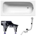 Produktbild: Kaldewei Stahl-Badewanne Saniform Plus 363-1 170 x 75 cm Füße und Ablauf, weiß