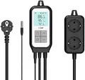 Produktbild: revolt Thermotimer: WLAN-Steckdosen-Thermostat für 2 Geräte, Sensor, App, Sprachsteuerung (Steckdosen Thermostat WiFi, Universal, Gewächshaus Heizung)