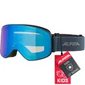 Produktbild: ALPINA SLOPE Q-LITE - verspiegelte, kontrastverstärkende OTG Skibrille mit 100% UV-Schutz für Erwachsene - black-dirblue matt/blue - one size