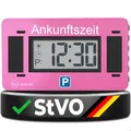 Produktbild: Parkwächter V2 Elektronische Parkscheibe mit Zulassung nach StVO – Digitale Parkscheibe Auto – Parkscheibe Elektrisch mit Zulassung – Automatische Parkuhr mit wechselbarer Taktung – Pink