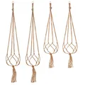 Produktbild: Milai 4pcs Blumenampel zum Aufhängen, Blumen- und Pflanzenhalter mit Schlüsselring für Innen- und Außendekorationen, 4er-Set, Pflanzenaufhänger, 2 x 105 cm und 2 x 90 cm