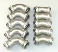 Produktbild: 10 x VIEGA SANPRESS INOX BOGEN 28 MM x 90° + 45° EDELSTAHL PRESSFITTING FITTING