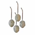Produktbild: Loberon Anhänger 4er Set Zama, handgefertigt, mit hübschen Ornamenten, inkl. Aufhängung, Ostern, Osterdekoration, Ostereier, Polyresin, Polyester, antikgrau