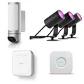 Produktbild: Bosch Smart Home Eyes Außenkamera II mit Controller II & Philips Hue 3x Lily ...