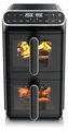 Produktbild: Arendo Heißluftfritteuse Doppelkammer, Heissluftfritteuse 2 Kammern übereinander, XXL Airfryer 11L, Dual Zone, 2640 W, mit Zubehör, Umluft Backofen, Sichtfenster, BPA‑frei,