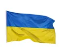 Produktbild: PHENO FLAGS Flagge Ukraine Flagge 90 x 150 cm Ukrainische Fahne Nationalflagge (Hissflagge für Fahnenmast), Inkl. 2 Messing Ösen
