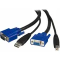 Produktbild: StarTech KVM Kabel USB VGA für KVM Switch 1,8m - Kabelsatz für KVM Umschalter 2x USB A/B Stecker 2x VGA St... (SVUSB2N1_6)
