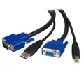 Produktbild: StarTech 6FT USB Typ B VGA Stecker auf USB Typ A VGA Buchse KVM Kabel