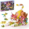 Produktbild: IKUPER Creator 3-in-1 Blumen Katze Bausteine Set, Tiere Figuren mit Blume Kinder
