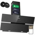 Produktbild: CIARRA Kopffreihaube A+++ 650 m3/h Dunstabzugshaube 90cm Inkl. BOOST WIFI-APP Touch Control VM9736FB - Schwarz