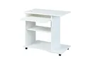 Produktbild: Inter Link – Schreibtisch – Laptoptisch – Computertisch - Auf Rollen – Ausziehbare Schublade – Mini Bürotisch – Laminatbeschichtet – 80 x 50 x 75cm - Weiß – Pepe