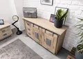 Produktbild: MASSIVMOEBEL24 Sideboard Mango 150x45x80 whitewash lackiert RAILWAY #300