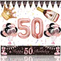 Produktbild: 50. Geburtstag Frau Deko Geburtstagsdeko Frauen Lange Happy Birthday Banner G...