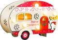Produktbild: 3.11 Wohnwagen mit Weihnachtsmotiven - ca. 21x7,5x14 cm - 10 LED warmweiß