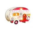 Produktbild: Spetebo LED Deko Holz Wohnwagen mit Beleuchtung - 21 x 14 cm - Weihnachts Caravan mit 10 LED in warm weiß - Advent Winter Weihnachten Tischdeko Weihnachtsdeko Deko Aufsteller Weihnachtsdorf Zubehör