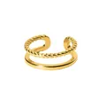 Produktbild: Purelei® Mau Ring Adjustable – Verstellbarer Ring in Gold, Silber und Roségold – Elegantes Design mit gedrehter Optik – Größen S/M und M/L – Hochwertiger Edelstahl (M/L, Gold)