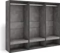 Produktbild: Offener Kleiderschrank, 180x35x145 cm, Für Schlafzimmer, Zimmer, Garderobenschrank, Zementgrau
