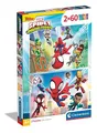 Produktbild: Clementoni - 21625 - Supercolor Puzzle - Marvel Spidey and His Amazing Friends - 2 Puzzle 60 Teile Ab 4 Jahren, Buntes Kinderpuzzle Mit Besonderer Leuchtkraft & Farbintensität