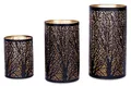 Produktbild: Levandeo® Kerzenlaterne, 3er Set Windlichter Metall Schwarz Gold Kerzenhalter Deko