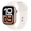 Produktbild: APPLE Watch Series 10 GPS + Cellular 42mm Rose Gold Aluminium Case with Light Blush Sport Band - S/M