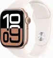 Produktbild: Apple Watch Series 10 GPS+ Cellular 42mm Rose Gold Aluminium Case with Light Blush Sport (MWX93QF/A)