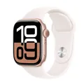 Produktbild: Apple Watch Series 10 4G 42mm Aluminium Roségold Sportarmband Blassrosa S/M
