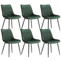 Produktbild: SONGMICS Esszimmerstuhl 6er Set, Küchenstuhl, Samt, Polsterstuhl, bis 120 kg belastbar, Stahlbeine, Gebogene Rückenlehne, für Esszimmer, Küche, grün-tintenschwarz LDC090C16