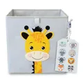 Produktbild: Aufbewahrungsbox Kinder - 33x33x33 cm - Faltbare Spielzeugkiste mit Tiermotiv...