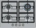 Produktbild: Bosch PGH6B5K90 Serie 4 Gasherd, Wokbrenner: Leistung bis 3,3 kW, Grillroste aus Gusseisen, Stahl, 60 cm, 3 Zonen + Wok, Edelstahl
