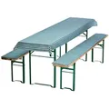 Produktbild: NYVI Bierbankauflagen Set 130x70 cm Grün Kariert - 1x Tischdecke für 110x50 cm Biertische & 2x Gepolsterte Auflage für 110x25 cm Bierbänke
