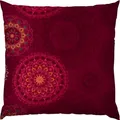 Produktbild: Erwin Müller Kissenbezug, Kissenhülle Flanell - Mandala - mollig warm, temperaturregulierend, mit praktischem Reißverschluss - Bordeaux Größe 80x80 cm