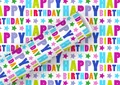 Produktbild: Braun & Company Geschenkpapier Kollektion Happy Birthday Sterne 1,5 m x 70 cm