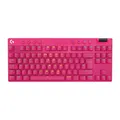 Produktbild: Logitech G PRO X TKL LIGHTSPEED kabellose Gaming-Tastatur, ultramobiles Design ohne Ziffernblock, LIGHTSYNC RGB, PBT-Tastenkappen, Tactile Switches (GX Brown), QWERTZ Deutsches, PC - Magenta