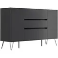 Produktbild: Mid.you Sideboard Posseik Industrial, Graphit, Metall, 3 Schublade(n) Schubladen, 155x93.6x42 cm, stehend, Wohnzimmer, Kommoden & Sideboards, Sideboards