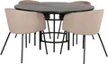 Produktbild: Copenhagen Essgruppe Esstisch braun und 4 Berit Esszimmerstühle beige.