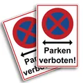 Produktbild: 2 Stück XXL Absolutes halteverbot Schild 30 x 40 cm parken verboten aus stabiler PVC Hartschaumplatte 5 mm Parkplatzschild mit UV-Schutz von STROBO