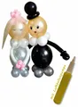 Produktbild: DIY Ballonfigur Hochzeit (70cm) mit Luftballonpumpe Brautpaar Ballons Dekoration