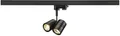 Produktbild: SLV BIMA 2 Spot für Hochvolt-Stromschiene 3Phasen, zweiflammig, QPAR51, schwarz, max. 100W, inkl. 3Phasen-Adapter (152230)