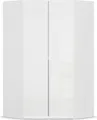 Produktbild: OTTO home Eckkleiderschrank Kleiderschrank Schrank Ankleidezimmer Schlafzimmer Garderobe AGORDO (in zwei Griff-Farben, Breite/Tiefe 117x117 cm, Höhen 210/229 cm) mit Glastüren, voll ausgestattet mit viel Stauraum MADE IN GERMANY